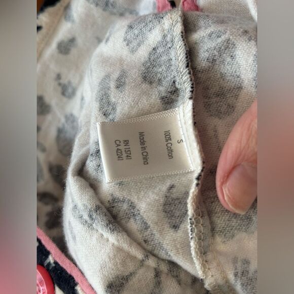 PJ Salvage Women’s Size Small Pajama Top Cotton Floral Leopard Print - Picture 4 of 6